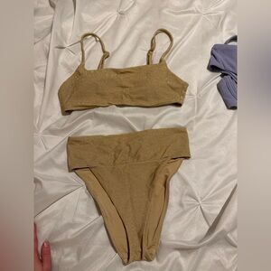 Aerie Gold Bikini Set NWOT